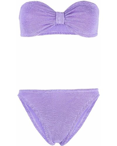 Hunza G Bikini bandeau Jean en maille - Violet