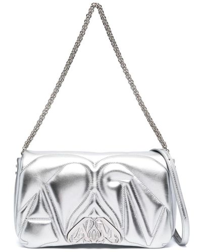 Alexander McQueen Borsa a spalla The Seal mini - Bianco