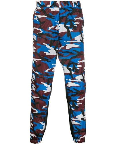 Prada Pantalones de chándal con motivo militar - Azul