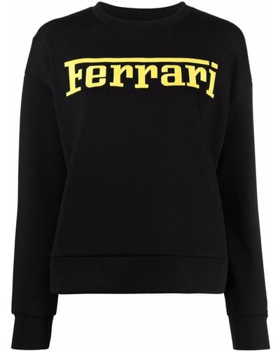 Ferrari Sweatshirt mit Logo-Stickerei - Schwarz