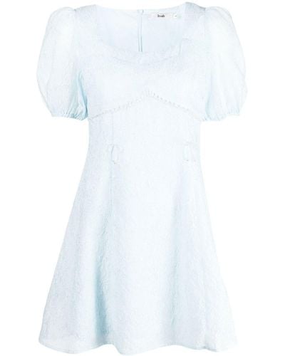 B+ AB Midi-jurk Met Bloemen Jacquard - Blauw