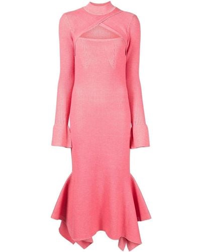 3.1 Phillip Lim Cut-out Ribbed Knit Dress - Pink