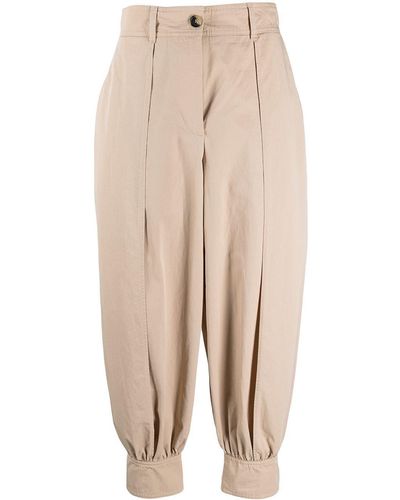 JW Anderson Pantalones capri con motivo floral - Marrón