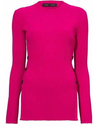 Proenza Schouler Ribbed-knit Button-detail Jumper - Pink