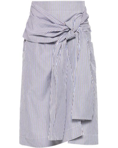 Bottega Veneta Striped Midi Skirt - Blue