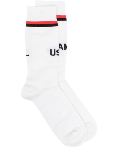 Ambush Logo-intarsia Socks - White