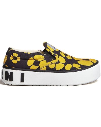 Marni Baskets à fleurs - Jaune