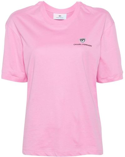 Chiara Ferragni Katoenen T-shirt - Roze