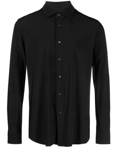 Corneliani Long-sleeve Stretch-design Shirt - Black