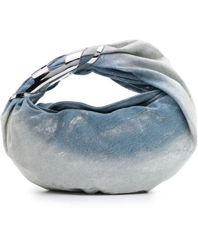 DIESEL Bolso de hombro Grab-D con efecto metalizado - Azul
