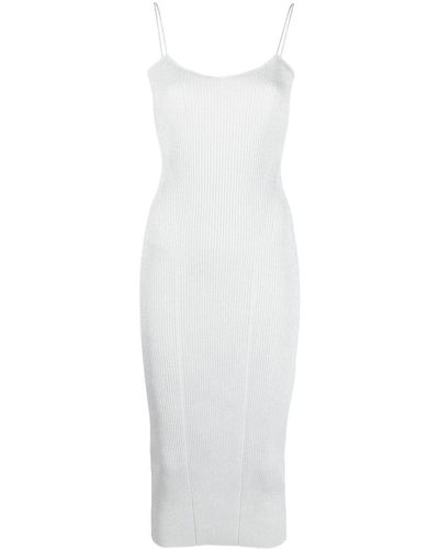 Khaite Pilar Metallic Midi Dress - White