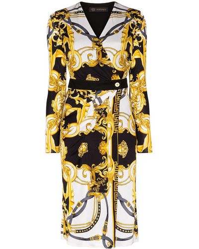 Versace Barocco Rodeo Queen Wrap Dress - White
