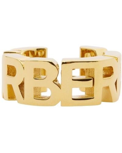 Burberry Gold-plated Logo-lettering Ear Cuff - Metallic