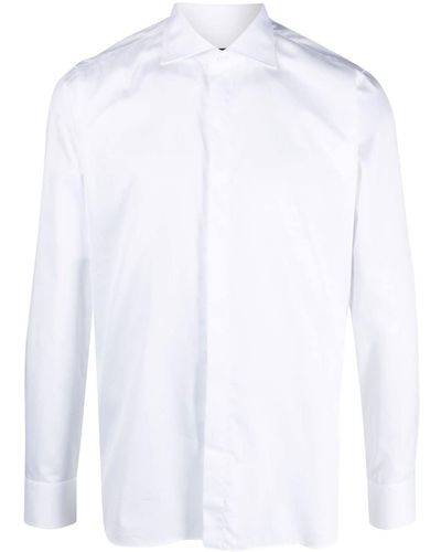Tagliatore Overhemd Met Uitgesneden Kraag - Wit