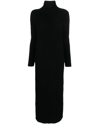 Simonetta Ravizza Annecy High-neck Cashmere-wool Dress - Black