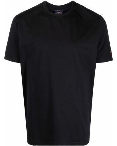Paul & Shark ロゴパッチスリーブ Tシャツ - ブラック