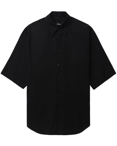 we11done Wide-sleeve Cotton Shirt - Black