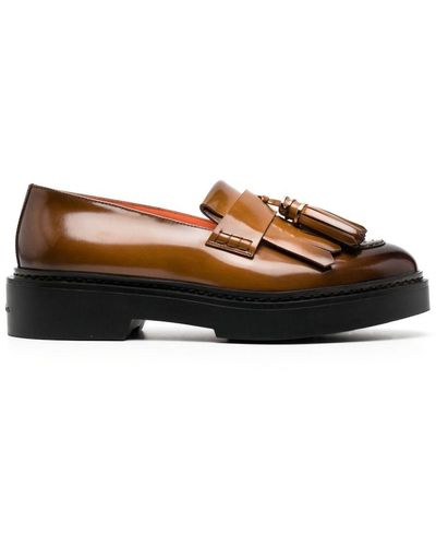 Santoni Gradient-effect Leather Loafers - Brown