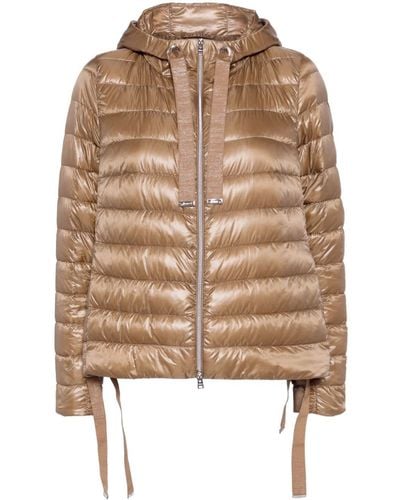 Herno High-shine Quilted Puffer Jacket - Brown