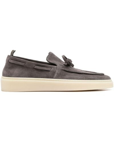 Officine Creative Bow-detail Suede Loafers - Brown