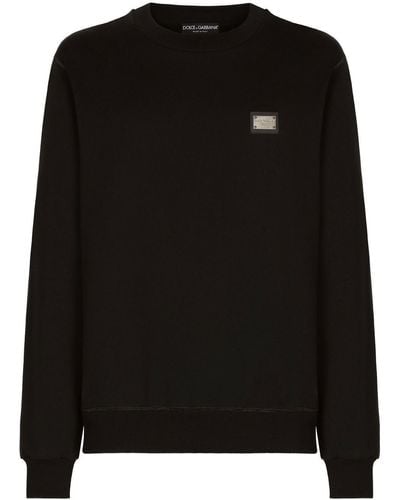 Dolce & Gabbana Sweatshirt mit Logo-Schild - Schwarz