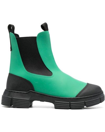 Ganni Chunky Slip-on Boots - Green