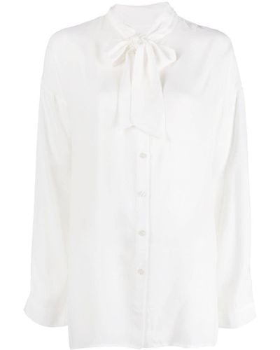 Filippa K Amelia Pussy-bow Shirt - White