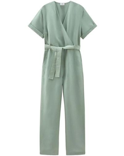 Woolrich Belted Wrap Jumpsuit - Green