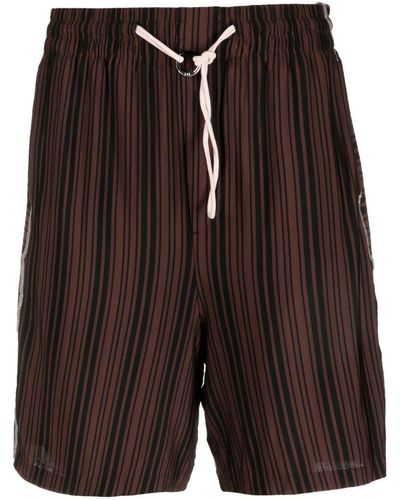 Sunnei Striped Drawstring-waist Shorts - Black