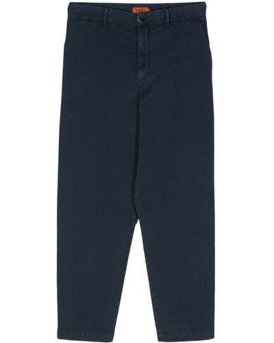 Barena Textured Tapered Cotton Pants - Blue