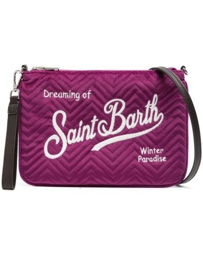 Mc2 Saint Barth Parisienne Embroidered Clutch Bag - Purple
