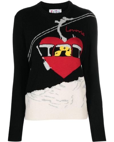 Mc2 Saint Barth New Queen C Intarsia-knit Sweater - Black