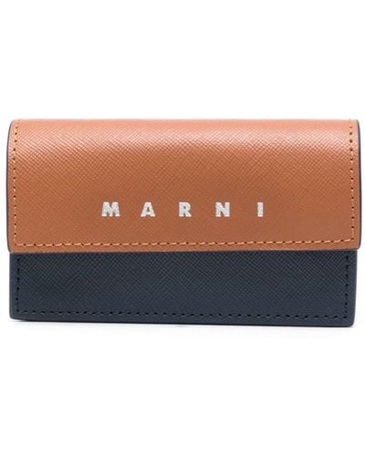 Marni Business Leather Wallet - Orange