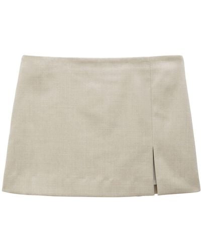 Filippa K Front-slit Tailored Miniskirt - Natural