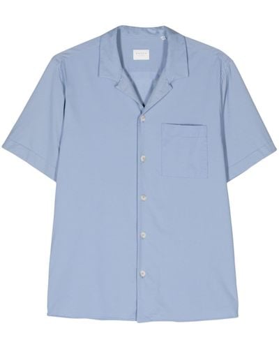 Xacus Camp-collar Short-sleeve Shirt - Blue