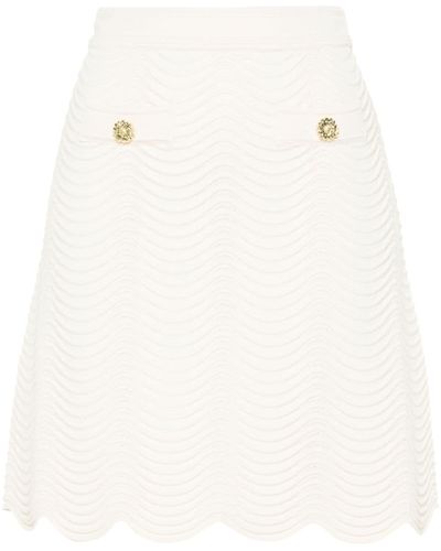 Sandro Matelassé Knitted Mini Skirt - Natural