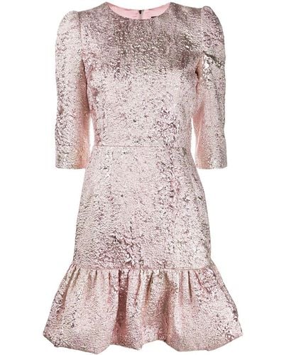Dolce & Gabbana Lamé Jacquard Short Dress - Pink