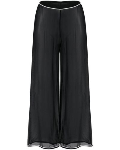 Bode Juana Sheer Silk Trousers - Black