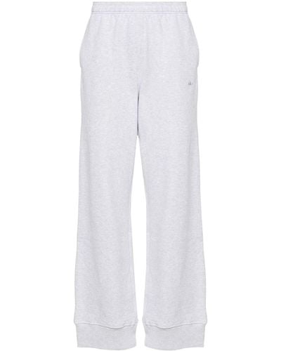 adidas Trefoil-embroidered Cotton Track Pants - White