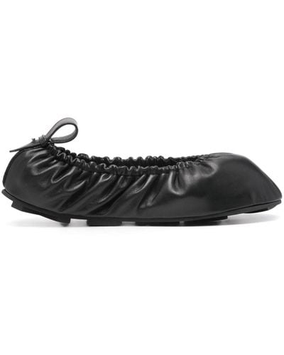 MEDEA Leather Ballerina Shoes - Black