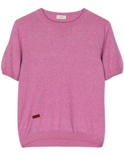 Agnona Lipstick Cotton-cashmere Top - Pink