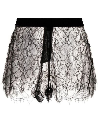 Kiki de Montparnasse Floral Lace Boxer Shorts - Black