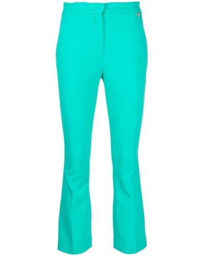 Liu Jo Pantalon court à coupe évasée - Bleu