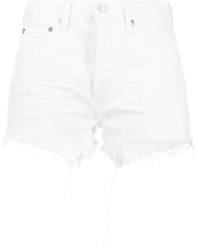 Agolde Pantalones vaqueros cortos con dobladillo deshilachado - Blanco