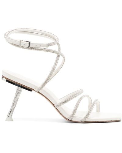 Cult Gaia Isa 70mm Leather Sandals - White