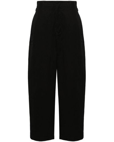 Lemaire Pantalones anchos de talle alto - Negro