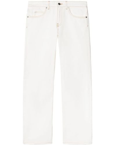 Off-White c/o Virgil Abloh Straight-Leg-Jeans mit Kontrastnaht - Weiß