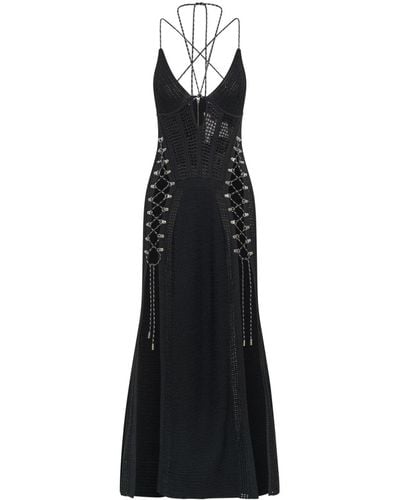 Dion Lee Cut-out Crochet Maxi Dress - Black