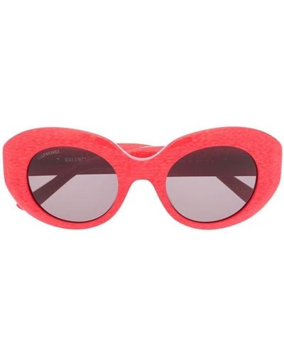 Balenciaga Runde Oversized-Sonnenbrille - Rot