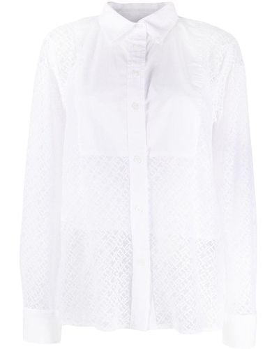 Tommy Hilfiger Camisa de encaje con monograma - Blanco